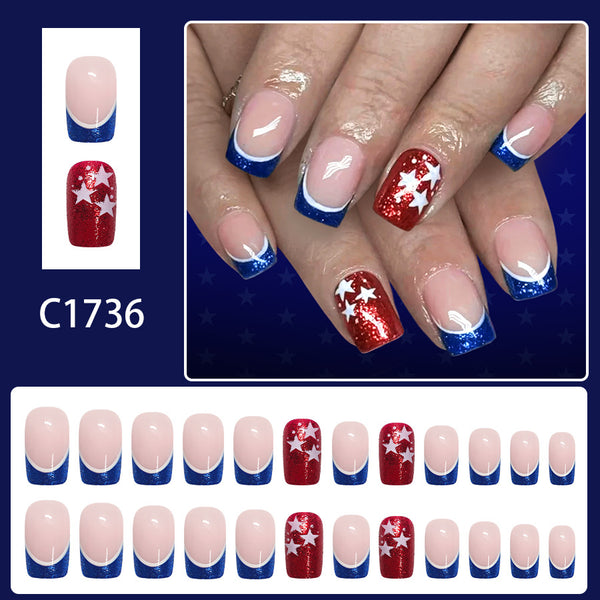 12 Sizes-24 Pcs Press On Nails C1736