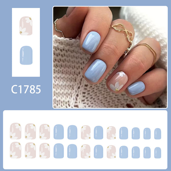 12 Sizes-24 Pcs Press On Nails C1785