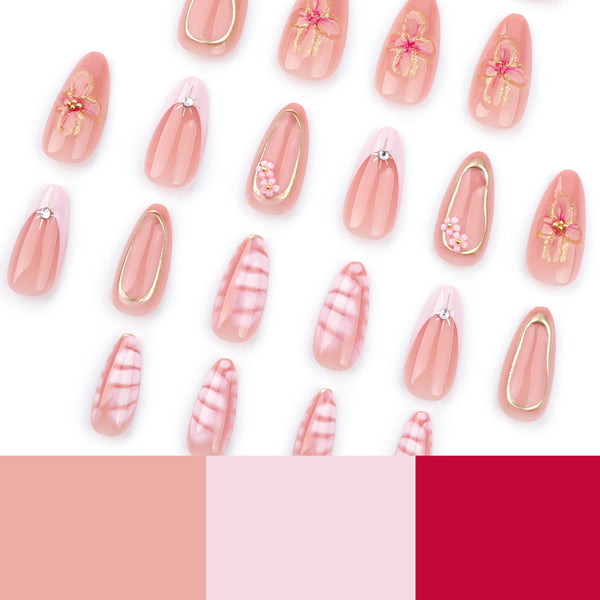 12 Sizes-24 Pcs Press On Nails JP3514