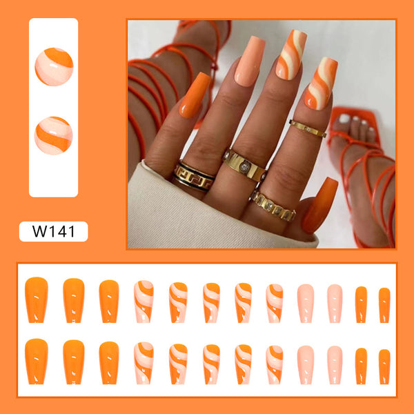 12 Sizes-24 Pcs Press On Nails W141