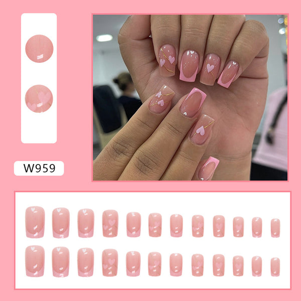 12 Sizes-24 Pcs Press On Nails W921