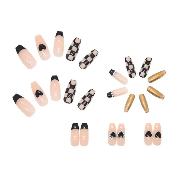 12 Sizes-24 Pcs Press On Nails Z182