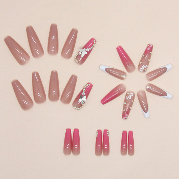 12 Sizes-24 Pcs Press On Nails Z739