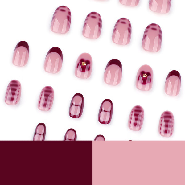 12 Sizes-24 Pcs Press On Nails JP3841
