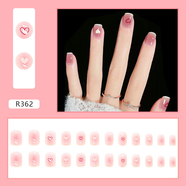 12 Sizes-24 Pcs Press On Nails R362