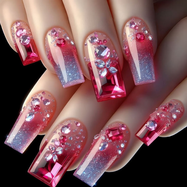 12 Sizes-24 Pcs Press On Nails Y1663
