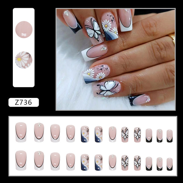 12 Sizes-24 Pcs Press On Nails Z736