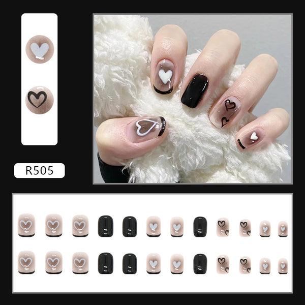 12 Sizes-24 Pcs Press On Nails R505