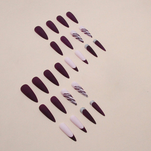 12 Sizes-24 Pcs Press On Nails W1146