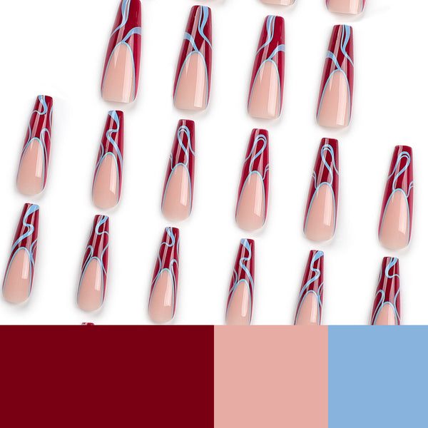 12 Sizes-24 Pcs Press On Nails JP3060