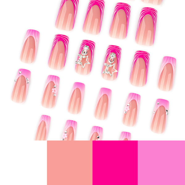 12 Sizes-24 Pcs Press On Nails JP4234