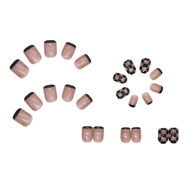 12 Sizes-24 Pcs Press On Nails R266