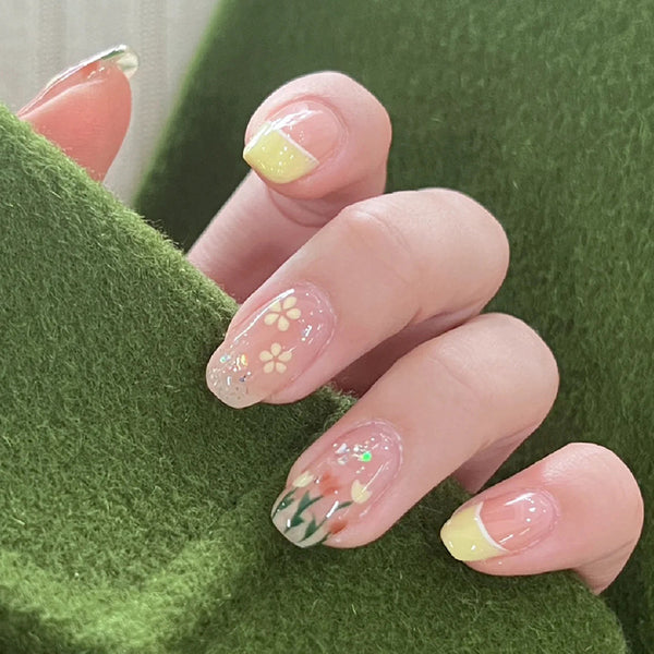 12 Sizes-24 Pcs Press On Nails R751