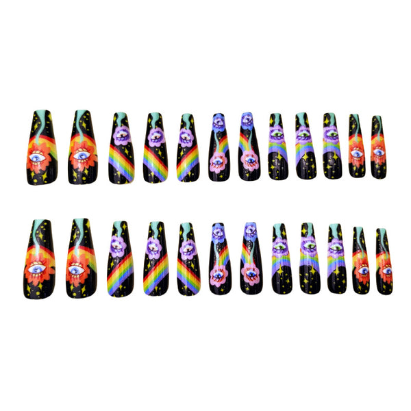 12 Sizes-24 Pcs Press On Nails Y072