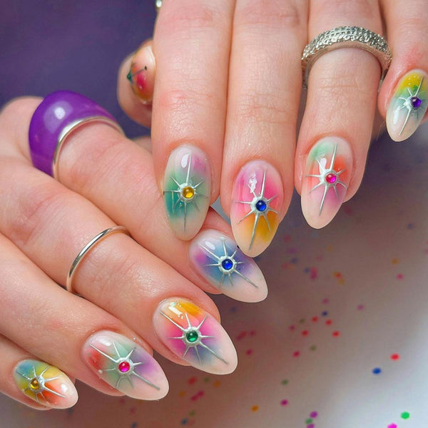 12 Sizes-24 Pcs Press On Nails Z698
