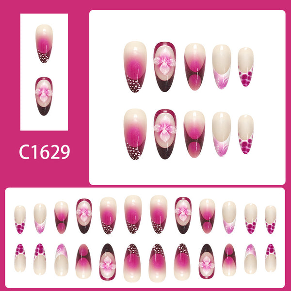 12 Sizes-24 Pcs Press On Nails C1629