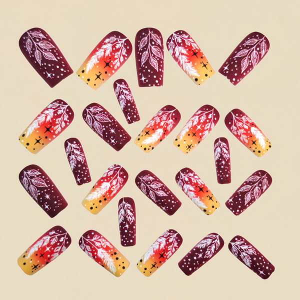 12 Sizes-24 Pcs Press On Nails Y1643