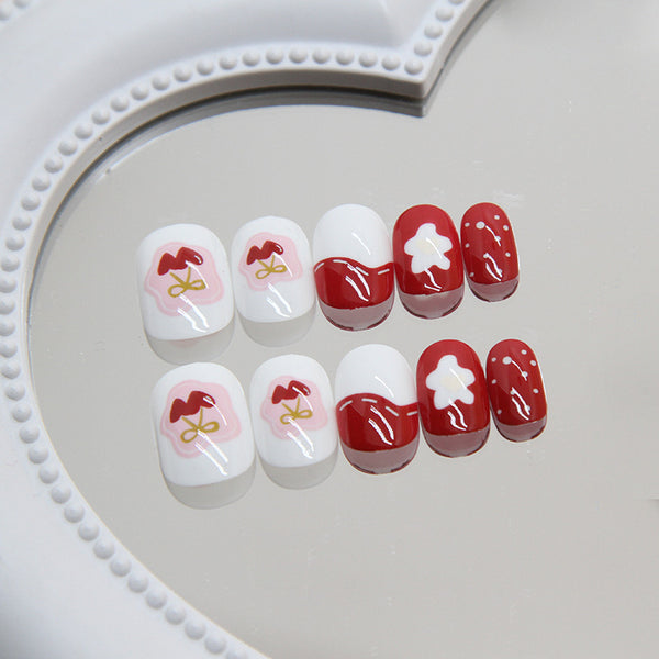 12 Sizes-24 Pcs Press On Nails K019