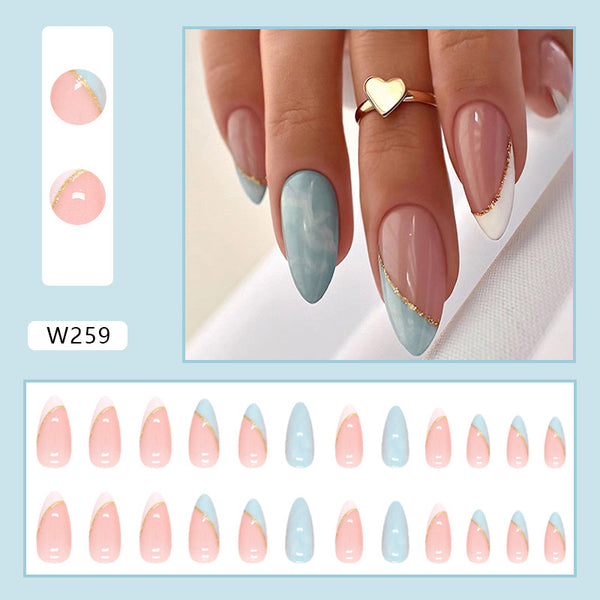 12 Sizes-24 Pcs Press On Nails W259