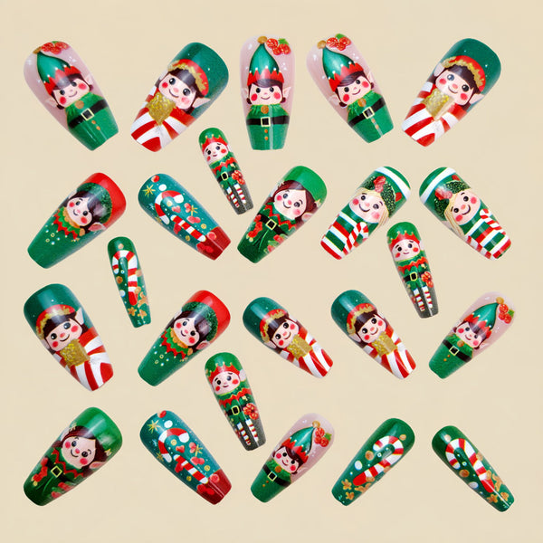 12 Sizes-24 Pcs Press On Nails Y1250