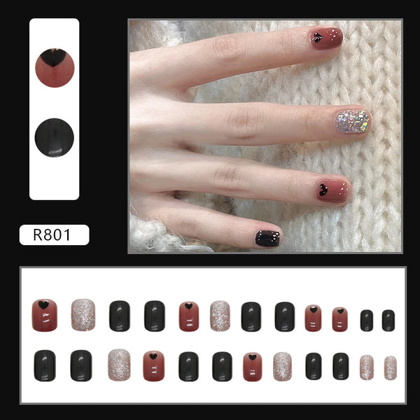 12 Sizes-24 Pcs Press On Nails R801