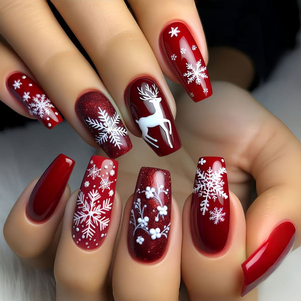 12 Sizes-24 Pcs Press On Nails Y1214