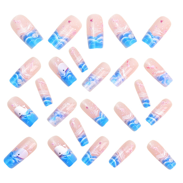 12 Sizes-24 Pcs Press On Nails Y1076