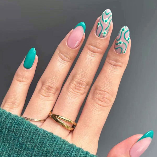 12 Sizes-24 Pcs Press On Nails W1039