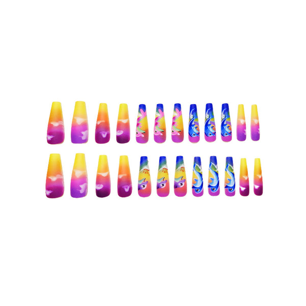 12 Sizes-24 Pcs Press On Nails Y215