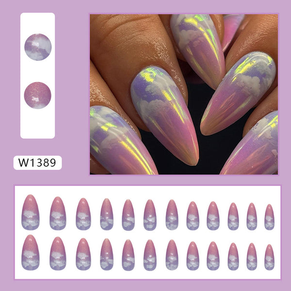 12 Sizes-24 Pcs Press On Nails W1389