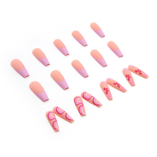 12 Sizes-24 Pcs Press On Nails W185