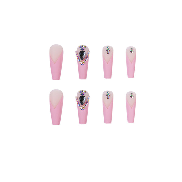 Long Matte Pink Press on Nails