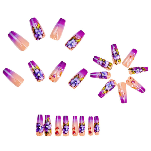 12 Sizes-24 Pcs Press On Nails Y1891