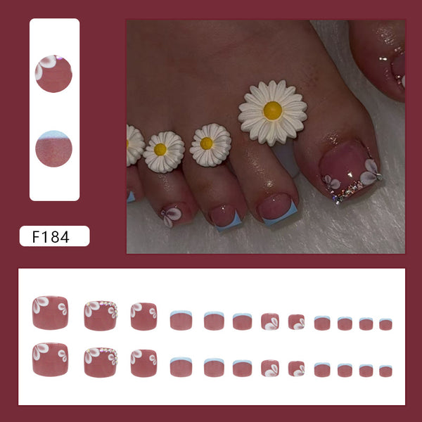 12 Sizes-24 Pcs Press On Nails F184