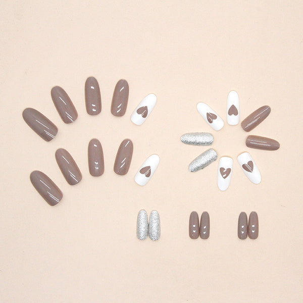 12 Sizes-24 Pcs Press On Nails W418