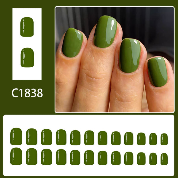 12 Sizes-24 Pcs Press On Nails C1838