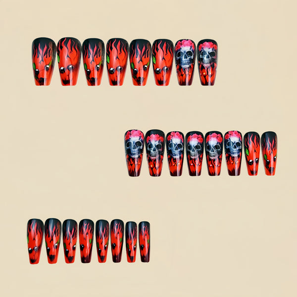 12 Sizes-24 Pcs Press On Nails Y1092