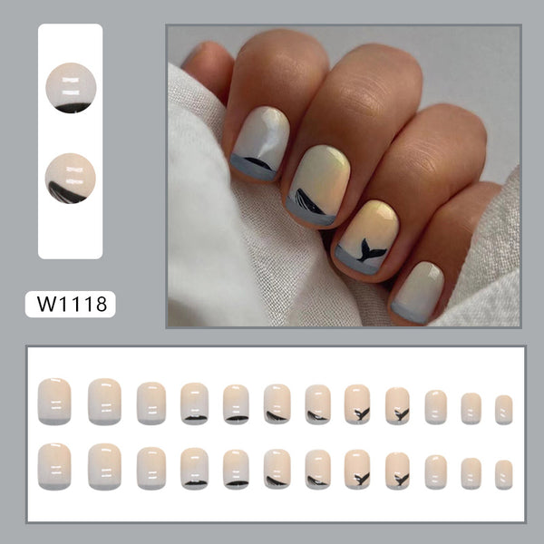 12 Sizes-24 Pcs Press On Nails W1118