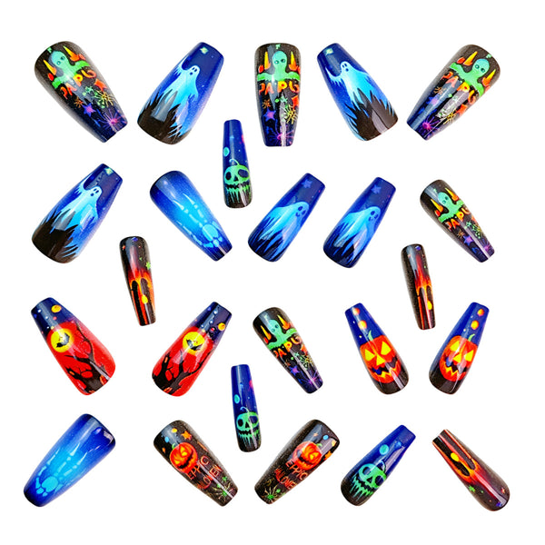 12 Sizes-24 Pcs Press On Nails Y1019