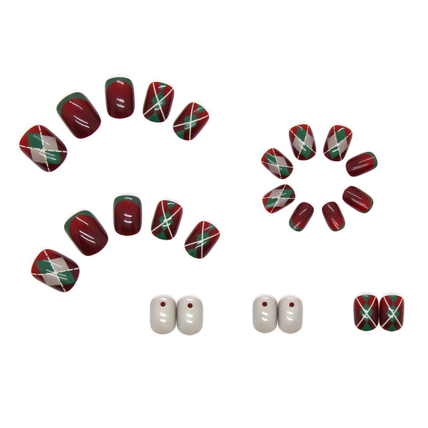 12 Sizes-24 Pcs Press On Nails R308
