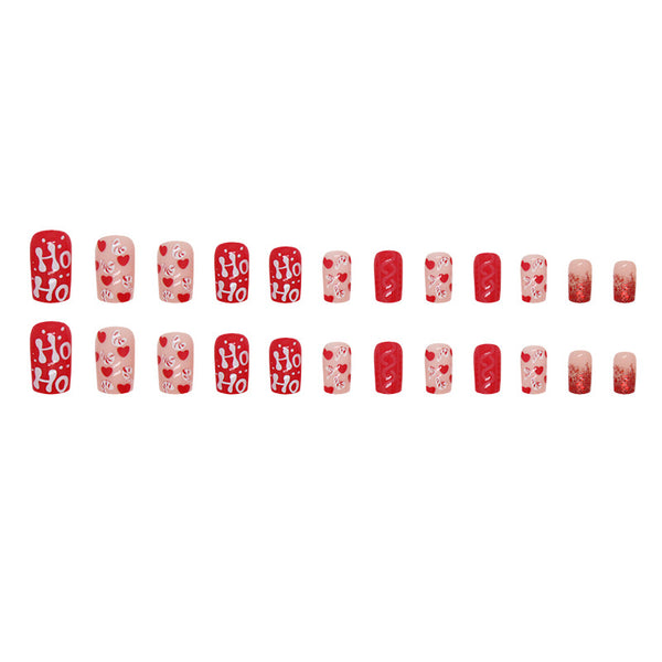 12 Sizes-24 Pcs Press On Nails W1341