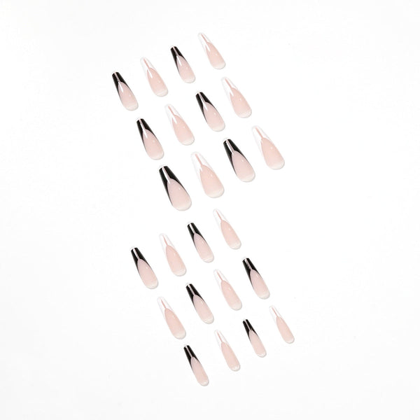 French Glossy Long Press on Nails