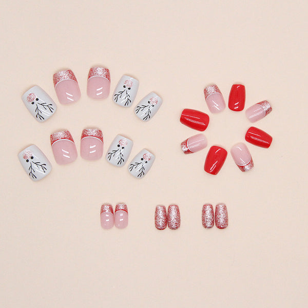 12 Sizes-24 Pcs Press On Nails W839