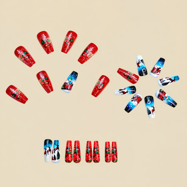 12 Sizes-24 Pcs Press On Nails Y1193