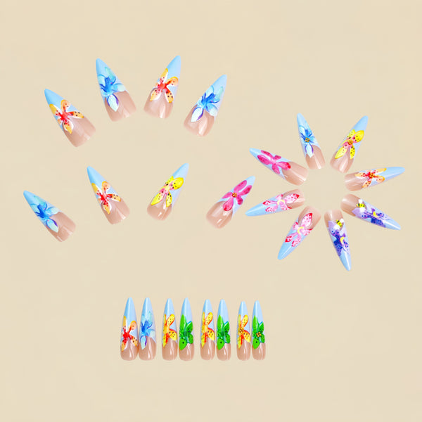 12 Sizes-24 Pcs Press On Nails Y1394