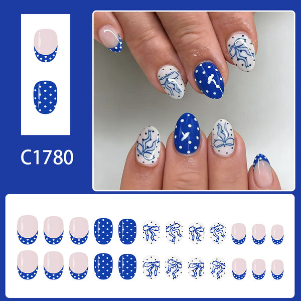 12 Sizes-24 Pcs Press On Nails C1780