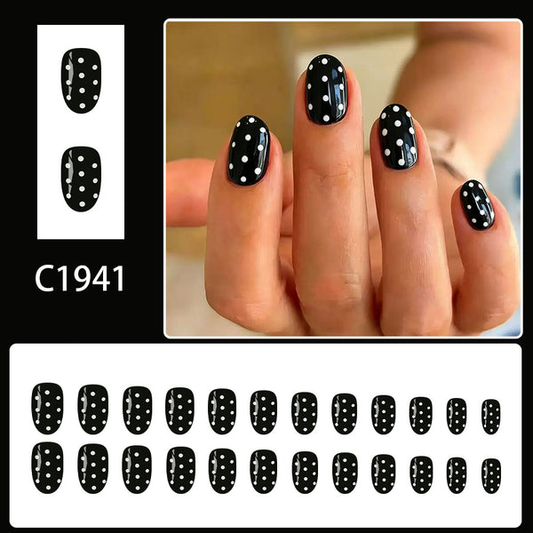 12 Sizes-24 Pcs Press On Nails C1941
