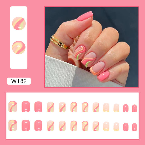 12 Sizes-24 Pcs Press On Nails W161