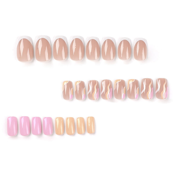 12 Sizes-24 Pcs Press On Nails JP2538