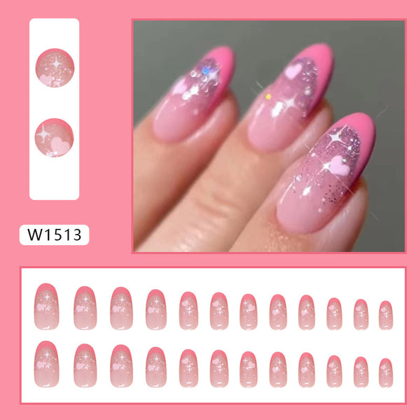 12 Sizes-24 Pcs Press On Nails W1513